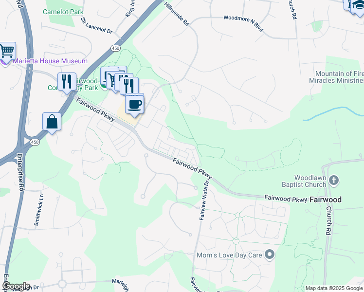 map of restaurants, bars, coffee shops, grocery stores, and more near 12800 Libertys Delight Drive in Bowie