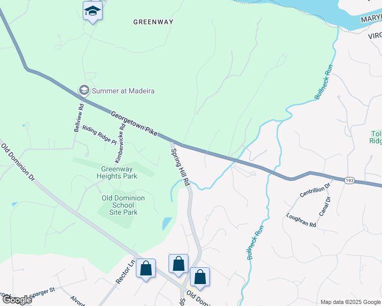 map of restaurants, bars, coffee shops, grocery stores, and more near 8111 Georgetown Pike in McLean