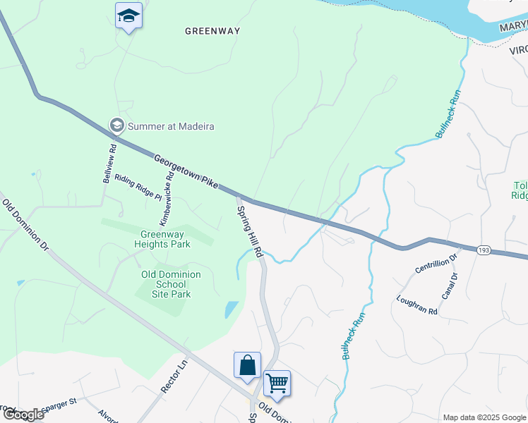 map of restaurants, bars, coffee shops, grocery stores, and more near 8111 Georgetown Pike in McLean