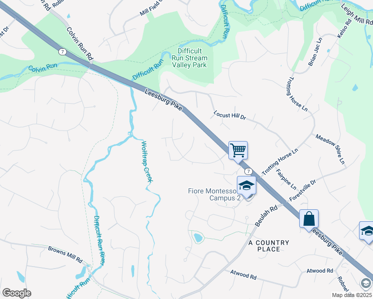 map of restaurants, bars, coffee shops, grocery stores, and more near 1292 Middleton Court in Vienna