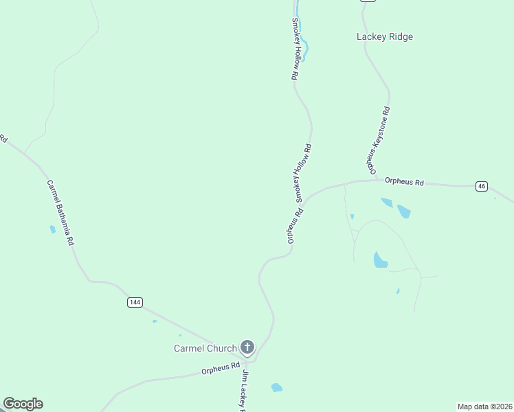 map of restaurants, bars, coffee shops, grocery stores, and more near 1510 Orpheus Road in Jackson County