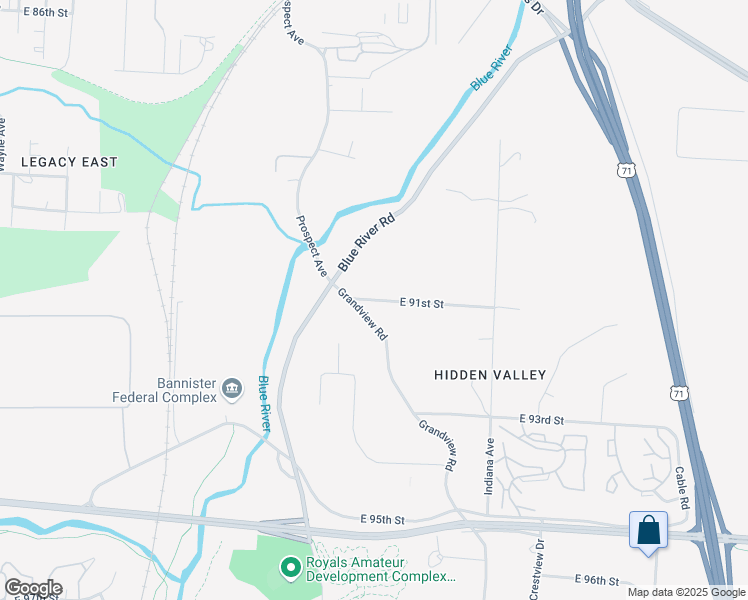 map of restaurants, bars, coffee shops, grocery stores, and more near 3003 East 91st Street in Kansas City
