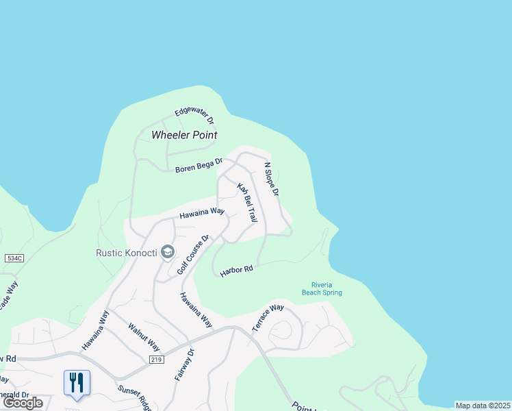 map of restaurants, bars, coffee shops, grocery stores, and more near 4730 Kah Bel Trail in Kelseyville