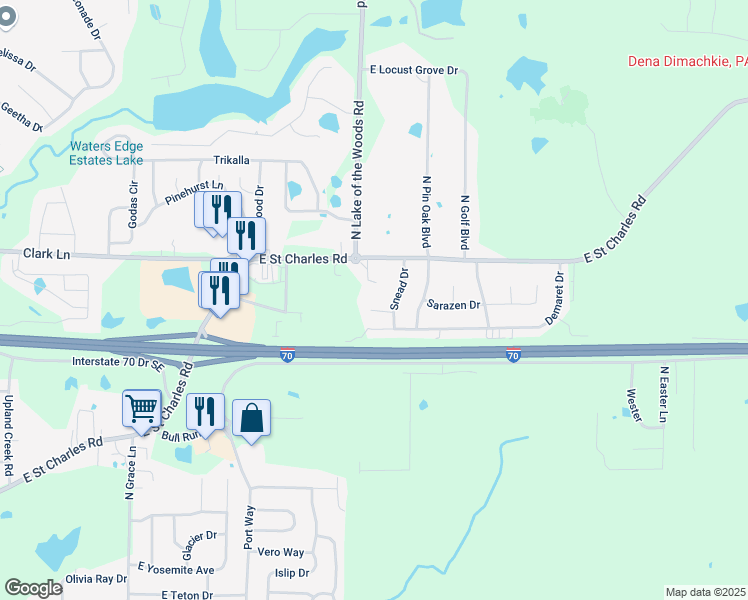 map of restaurants, bars, coffee shops, grocery stores, and more near 103 Sanders Court in Columbia