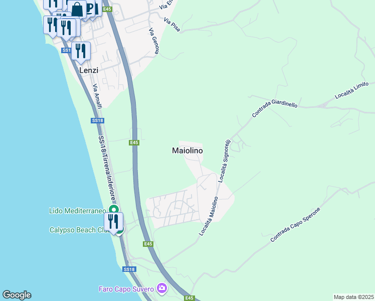 map of restaurants, bars, coffee shops, grocery stores, and more near in Maiolino