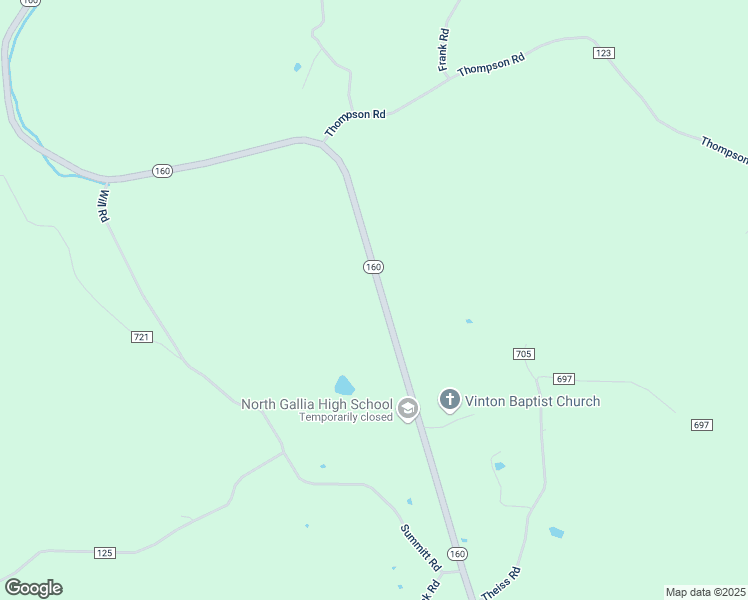 map of restaurants, bars, coffee shops, grocery stores, and more near 12155 Ohio 160 in Vinton