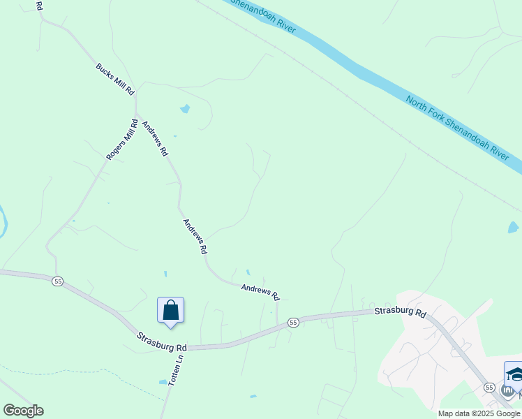 map of restaurants, bars, coffee shops, grocery stores, and more near 246 Mitchell Drive in Strasburg