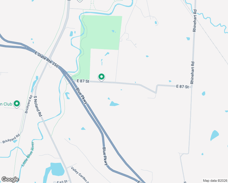 map of restaurants, bars, coffee shops, grocery stores, and more near 13651 East 87th Street in Kansas City