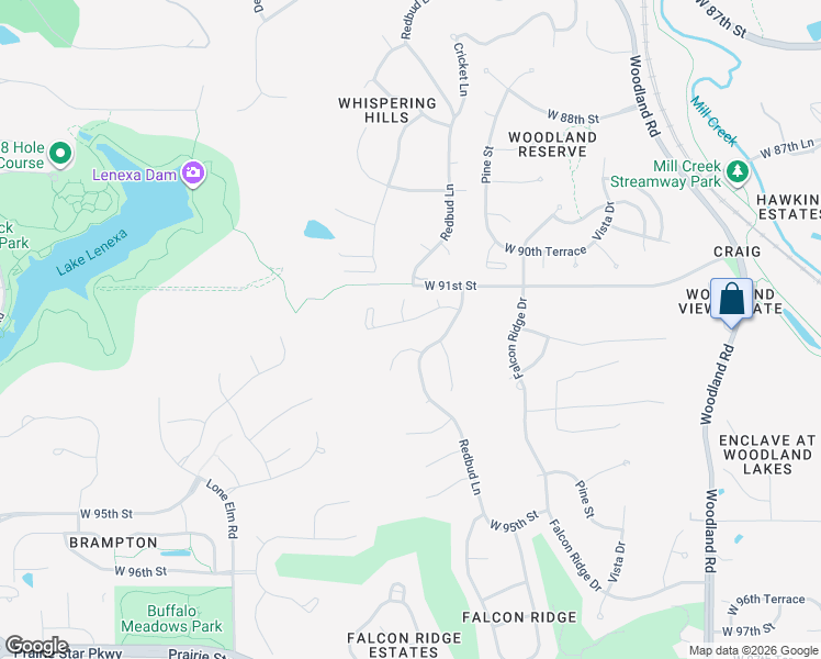 map of restaurants, bars, coffee shops, grocery stores, and more near 20822 West 91st Terrace in Lenexa