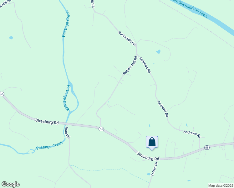 map of restaurants, bars, coffee shops, grocery stores, and more near 316 Rogers Mill Road in Strasburg