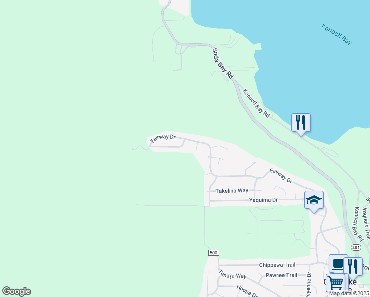 map of restaurants, bars, coffee shops, grocery stores, and more near 8925 Serrano Way in Kelseyville