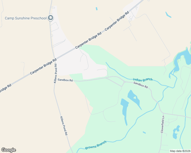 map of restaurants, bars, coffee shops, grocery stores, and more near 375 Sandbox Road in Harrington