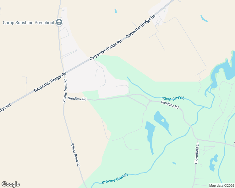 map of restaurants, bars, coffee shops, grocery stores, and more near 375 Sandbox Road in Harrington