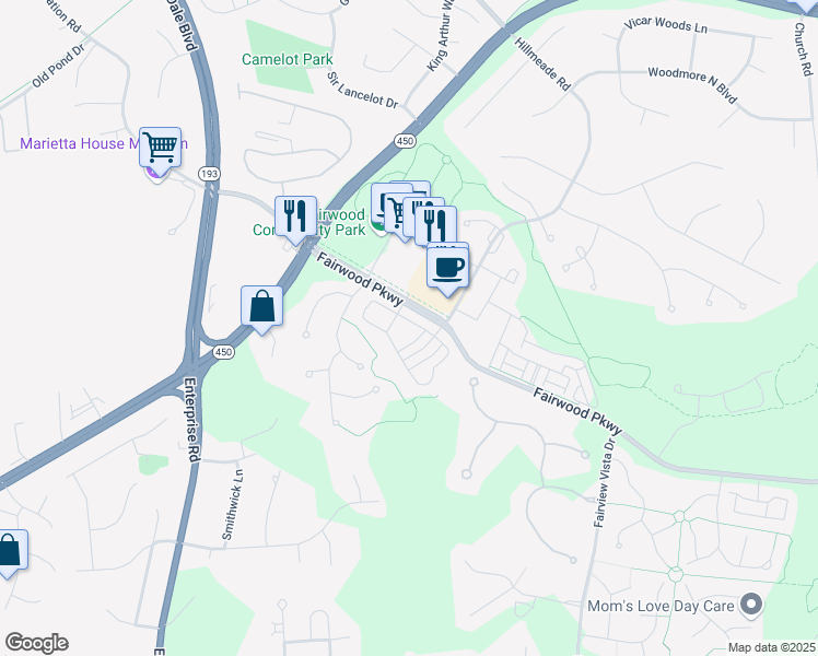 map of restaurants, bars, coffee shops, grocery stores, and more near 12513 Gladys Retreat Circle in Bowie