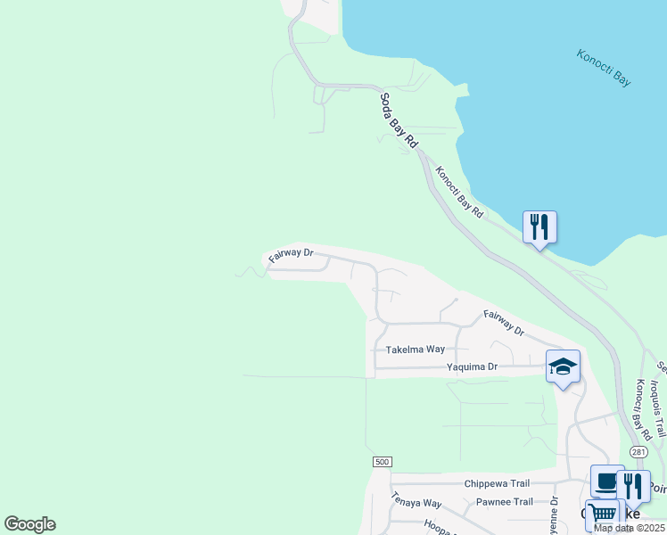 map of restaurants, bars, coffee shops, grocery stores, and more near 8925 Serrano Way in Kelseyville