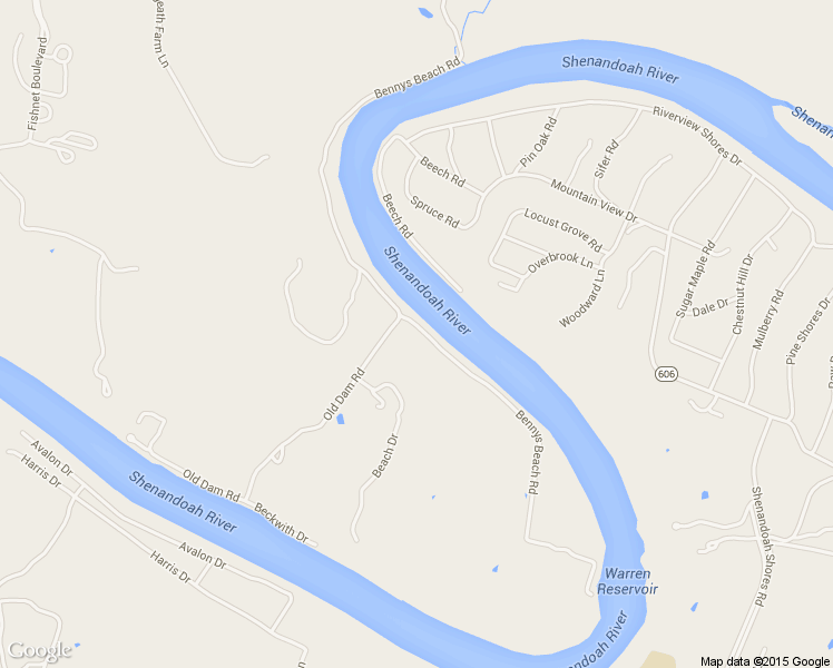 map of restaurants, bars, coffee shops, grocery stores, and more near 1446 Bennys Beach Road in Front Royal