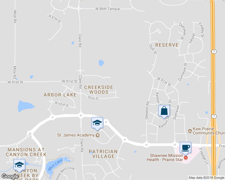 map of restaurants, bars, coffee shops, grocery stores, and more near 24306 W 91st Pl in Lenexa