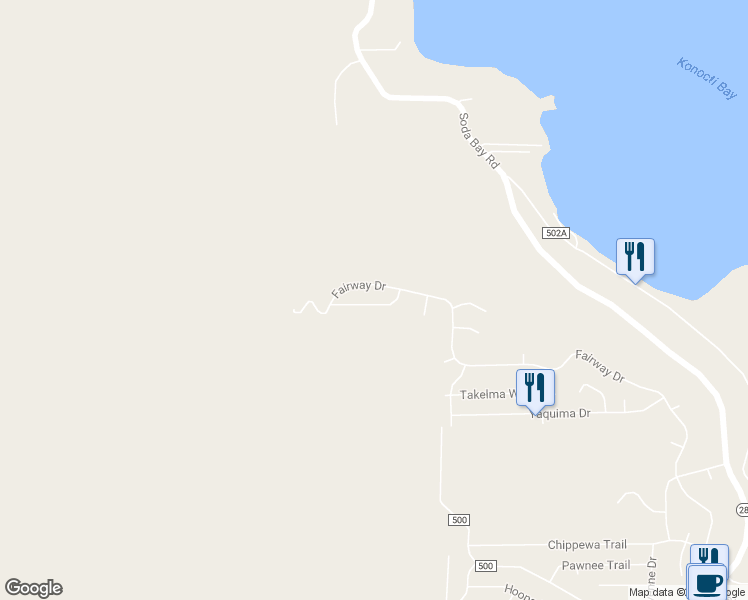 map of restaurants, bars, coffee shops, grocery stores, and more near 8870 Serrano Way in Kelseyville