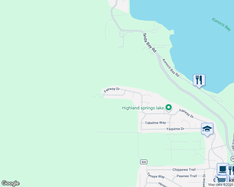 map of restaurants, bars, coffee shops, grocery stores, and more near 8870 Serrano Way in Kelseyville