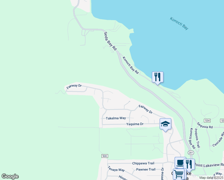 map of restaurants, bars, coffee shops, grocery stores, and more near 9102 Bannock Court in Kelseyville