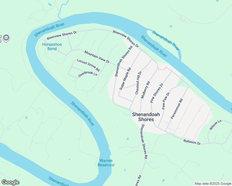 map of restaurants, bars, coffee shops, grocery stores, and more near 3100 Shenandoah Shores Road in Front Royal