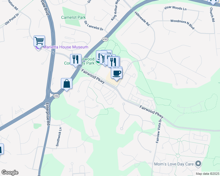 map of restaurants, bars, coffee shops, grocery stores, and more near 12512 Gladys Retreat Circle in Bowie