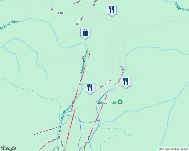 map of restaurants, bars, coffee shops, grocery stores, and more near 776 North Bowl Lane in Stateline