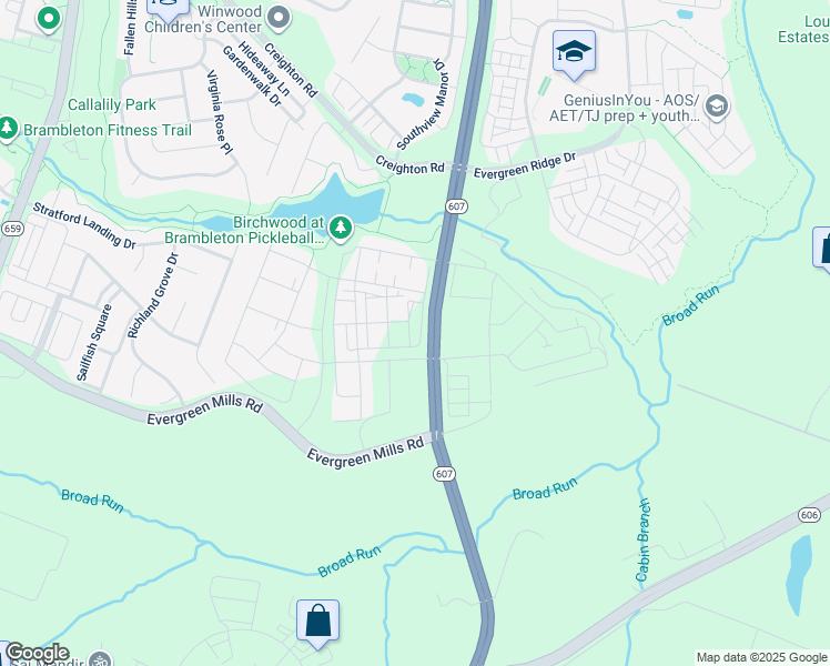 map of restaurants, bars, coffee shops, grocery stores, and more near 23669 Golden Embers Square in Ashburn