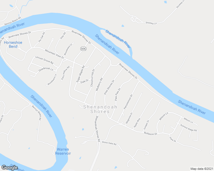 map of restaurants, bars, coffee shops, grocery stores, and more near 205 Pine Shores Drive in Front Royal