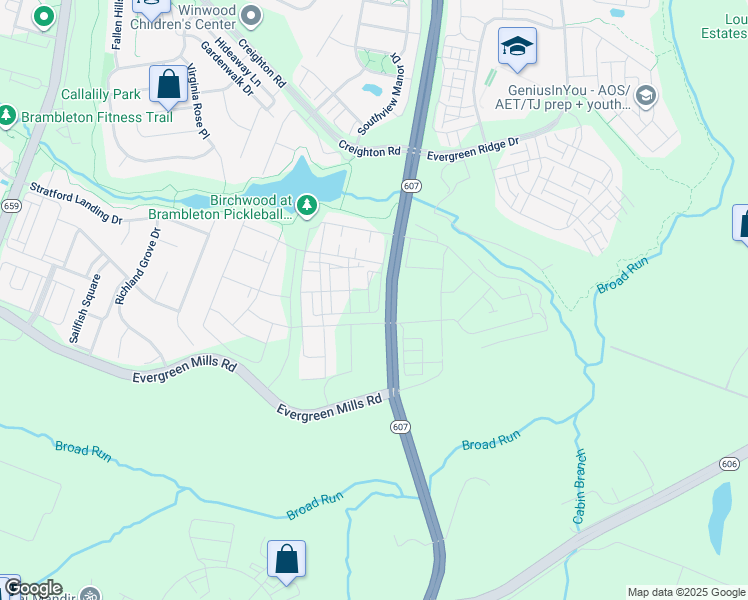 map of restaurants, bars, coffee shops, grocery stores, and more near 23669 Golden Embers Square in Ashburn