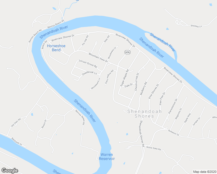 map of restaurants, bars, coffee shops, grocery stores, and more near 175 Easy Hollow Road in Front Royal