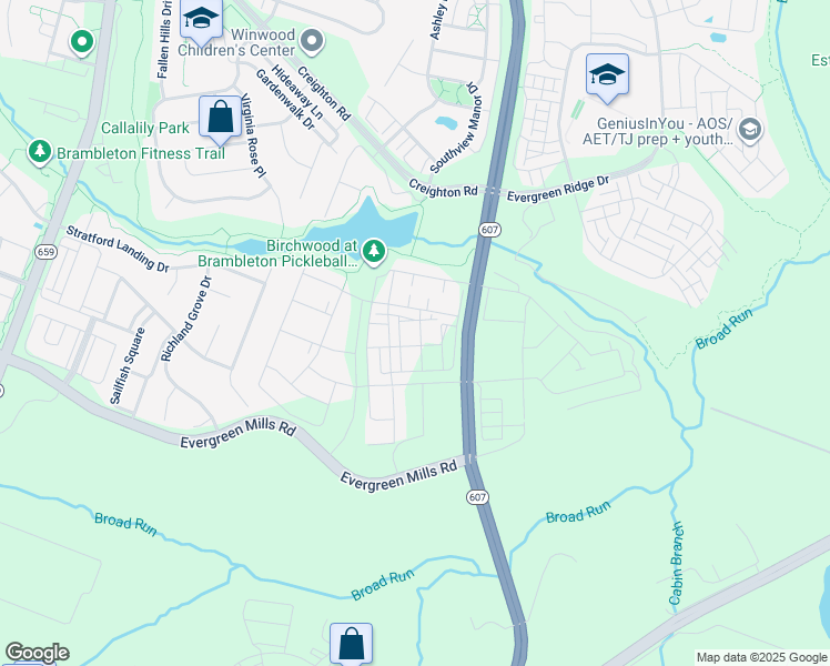 map of restaurants, bars, coffee shops, grocery stores, and more near 23631 Havelock Walk Terrace in Ashburn