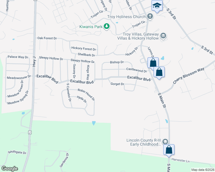 map of restaurants, bars, coffee shops, grocery stores, and more near 153 Gorget Drive in Troy
