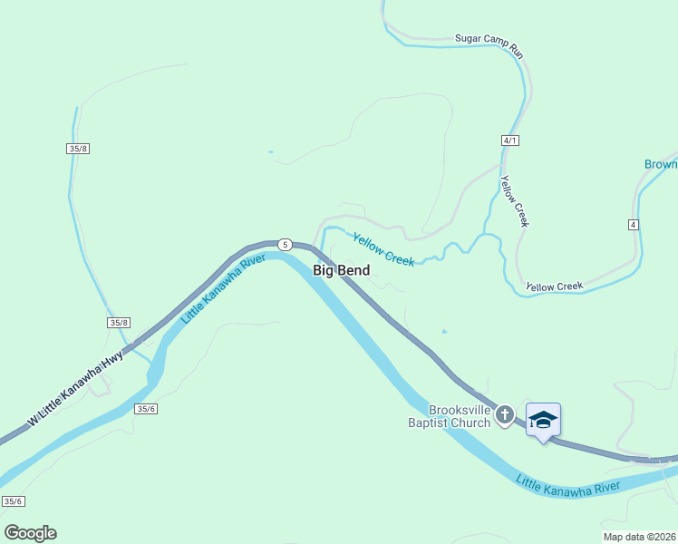 map of restaurants, bars, coffee shops, grocery stores, and more near West Virginia 5 in Big Bend