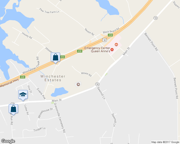 map of restaurants, bars, coffee shops, grocery stores, and more near 306 Wilson Road in Grasonville