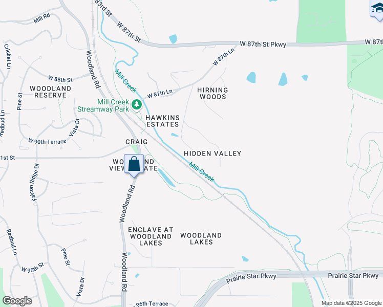 map of restaurants, bars, coffee shops, grocery stores, and more near 8922 Millstone Circle in Lenexa
