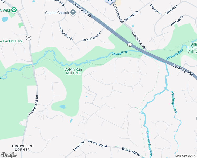 map of restaurants, bars, coffee shops, grocery stores, and more near 1358 Carpers Farm Way in Vienna