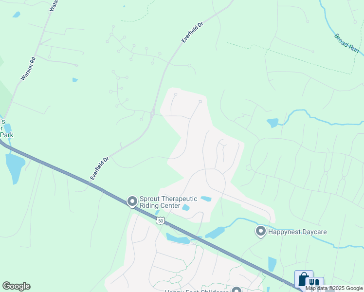 map of restaurants, bars, coffee shops, grocery stores, and more near 23645 Amesfield Place in Aldie