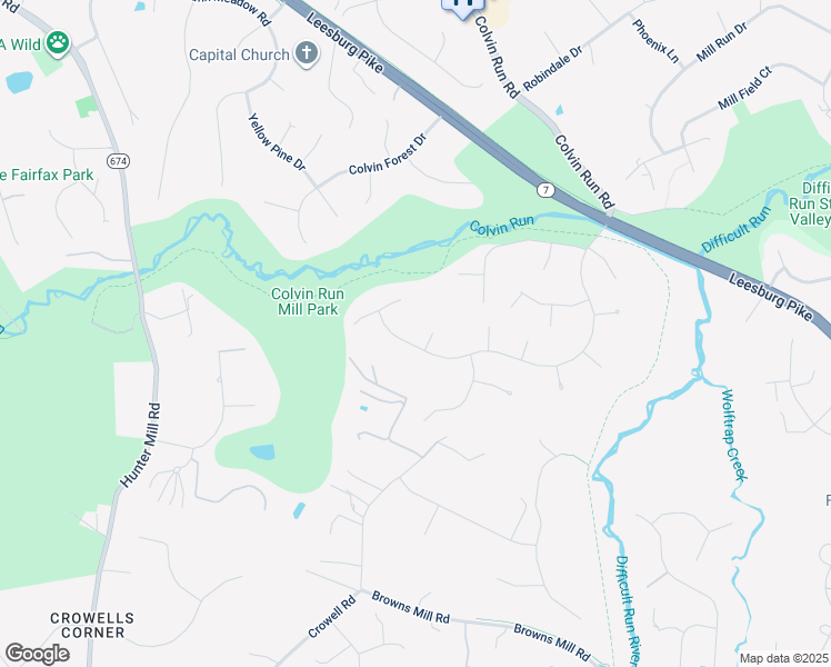map of restaurants, bars, coffee shops, grocery stores, and more near 1358 Carpers Farm Way in Vienna
