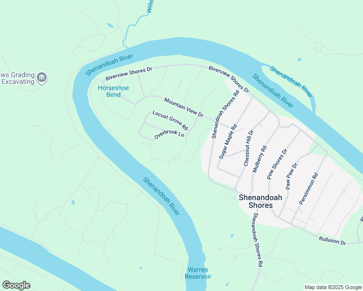 map of restaurants, bars, coffee shops, grocery stores, and more near 174 Woodward Lane in Front Royal