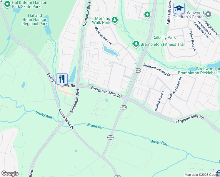 map of restaurants, bars, coffee shops, grocery stores, and more near Boca Field Terrace in Ashburn