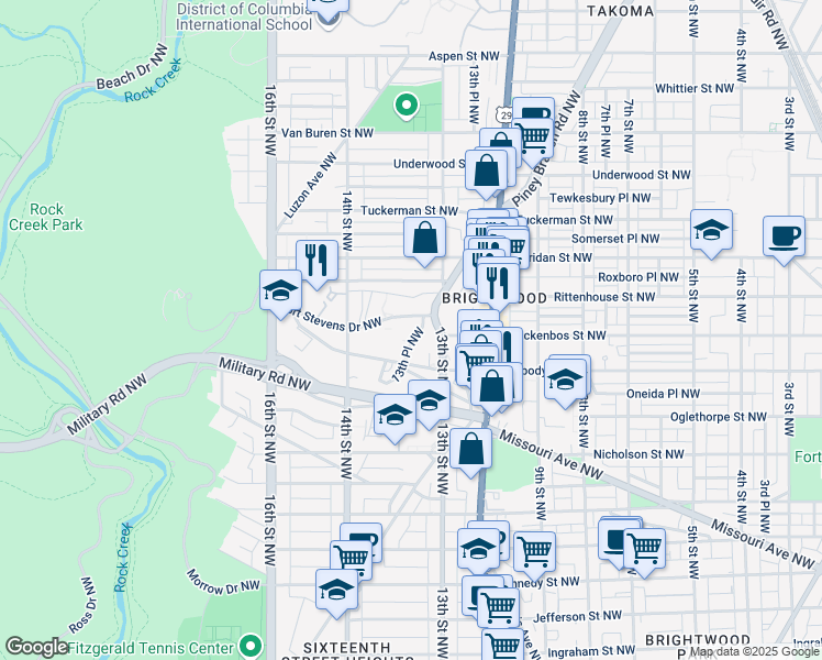 map of restaurants, bars, coffee shops, grocery stores, and more near 6030 13th Place Northwest in Washington