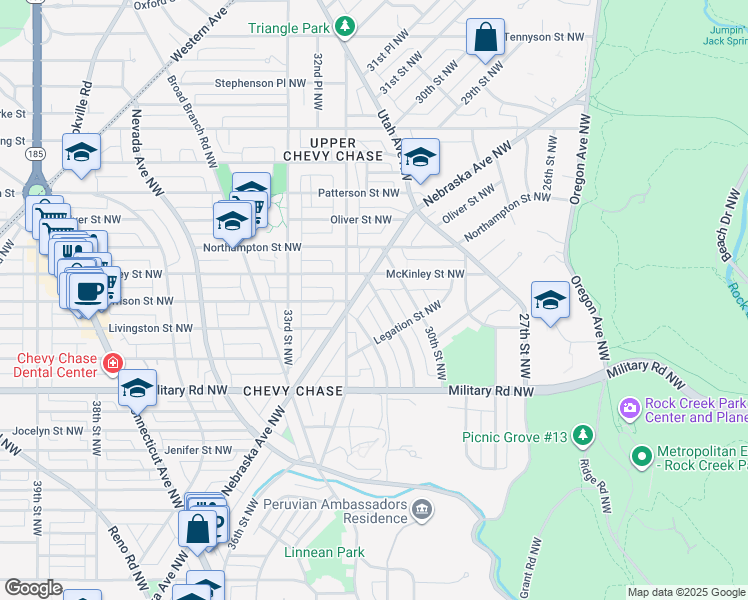 map of restaurants, bars, coffee shops, grocery stores, and more near 5540 30th Place Northwest in Washington