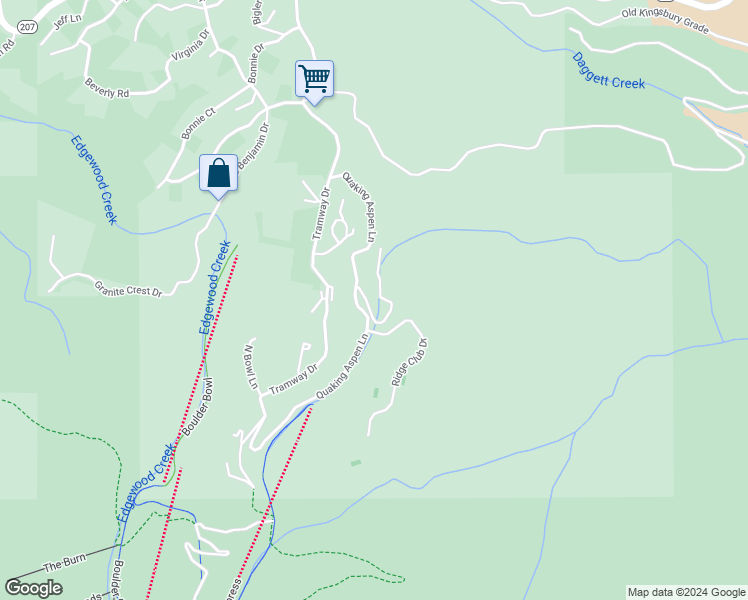 map of restaurants, bars, coffee shops, grocery stores, and more near 360 Galaxy Lane in Stateline