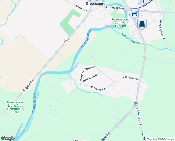 map of restaurants, bars, coffee shops, grocery stores, and more near 13001 Beech Lane in Greensboro