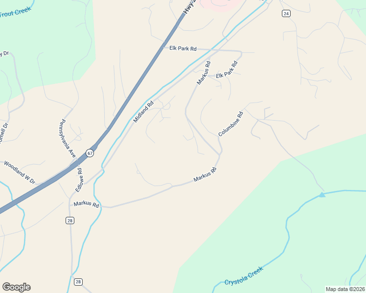 map of restaurants, bars, coffee shops, grocery stores, and more near 845 Markus Road in Woodland Park