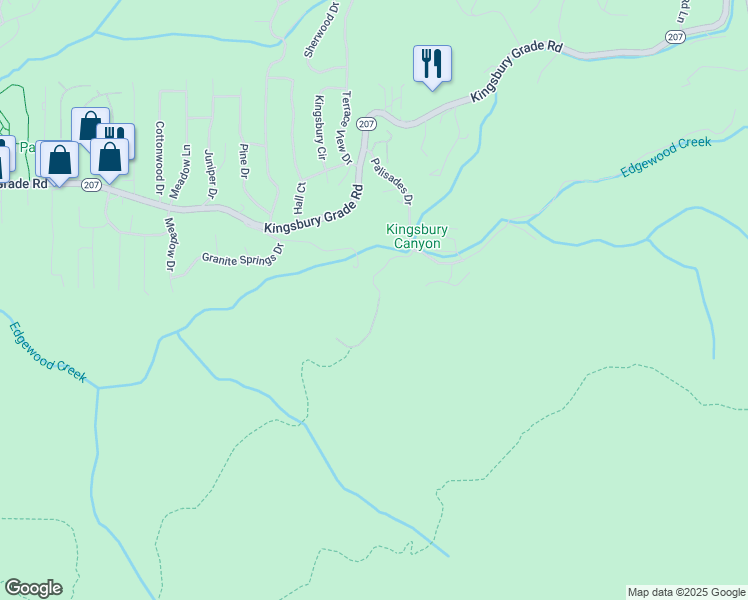 map of restaurants, bars, coffee shops, grocery stores, and more near 98 Easy Street in Gardnerville