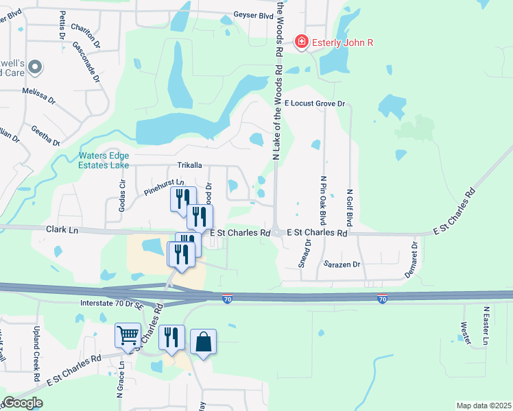 map of restaurants, bars, coffee shops, grocery stores, and more near 5992 East Limoges Drive in Columbia