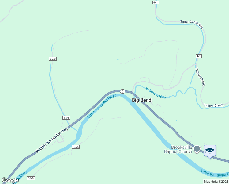 map of restaurants, bars, coffee shops, grocery stores, and more near West Virginia 5 in Big Bend
