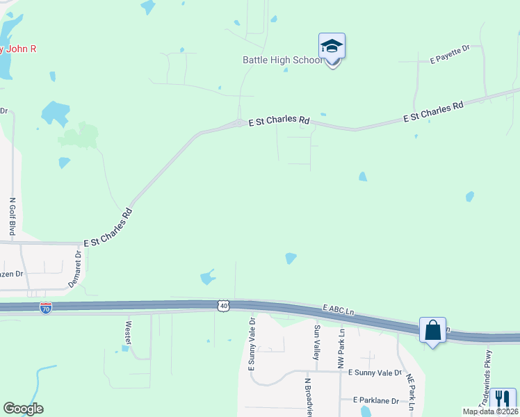 map of restaurants, bars, coffee shops, grocery stores, and more near 1875 North Frank Stanton Drive in Columbia